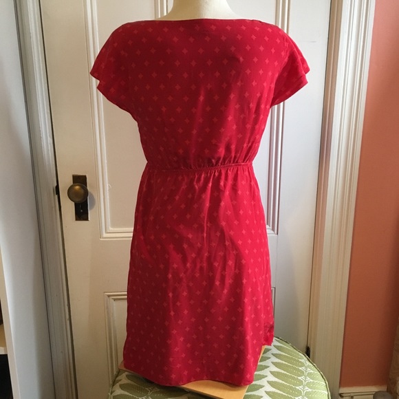 Fossil Red Silk Diamond Dot Dress - Picture 2 of 7